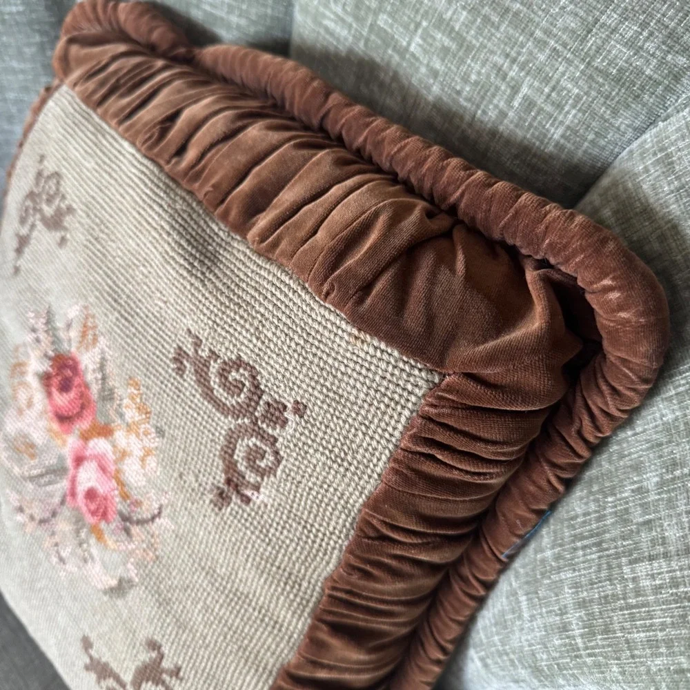 Vintage Needlepoint Throw Pillows 12
